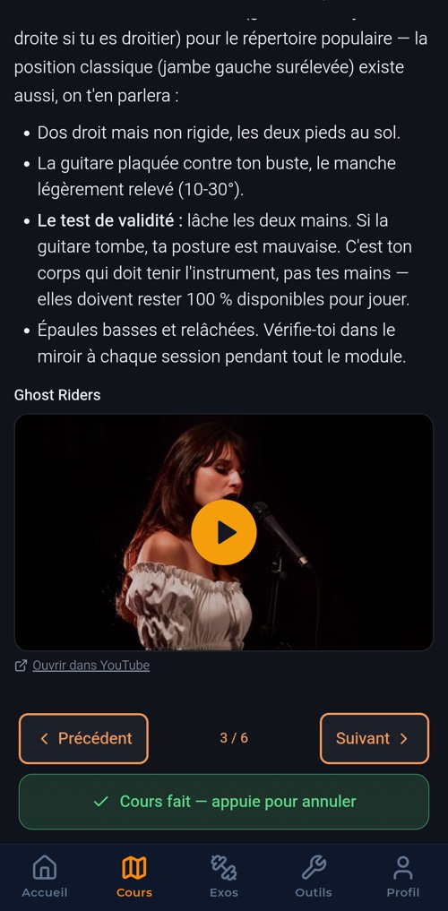 Écran Cours avec vidéo