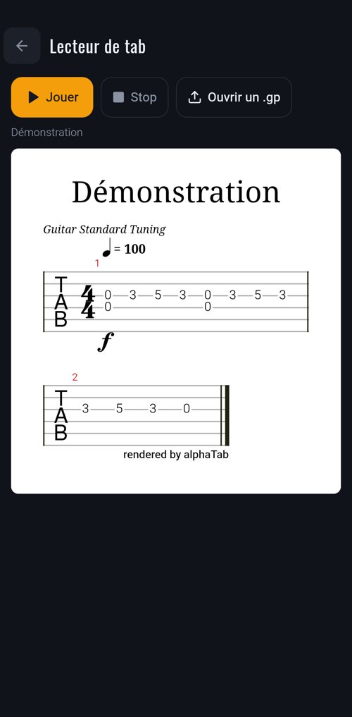 Écran Lecteur de tablature, compatible Guitar Pro