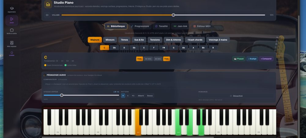 Le Studio Piano : accords et voicings au clavier